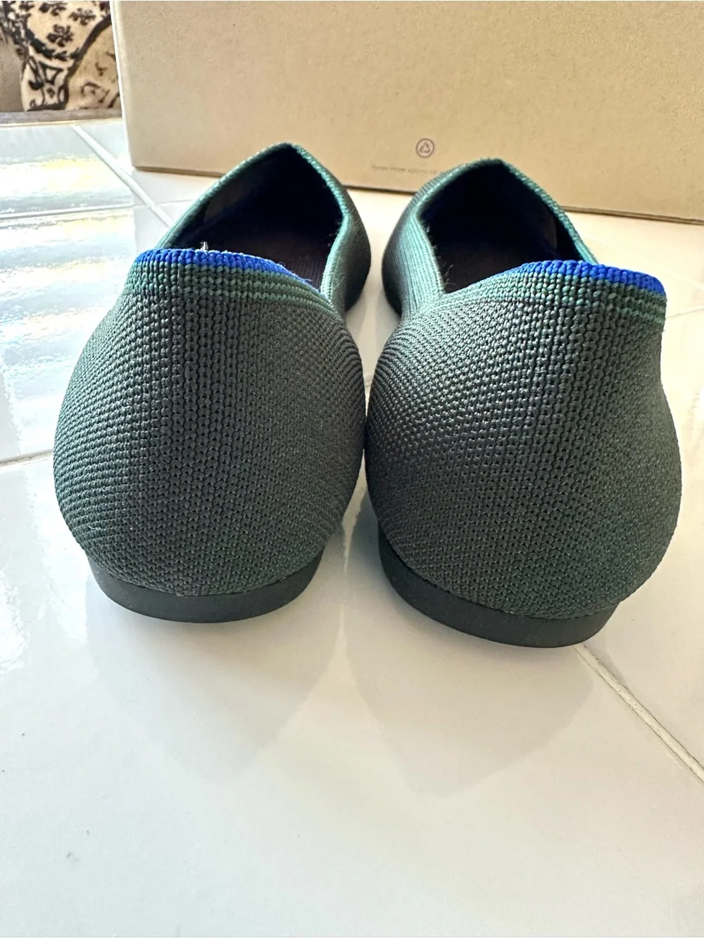 Rothy’s The Point Emerald Green Flats Size 9.5 Retired